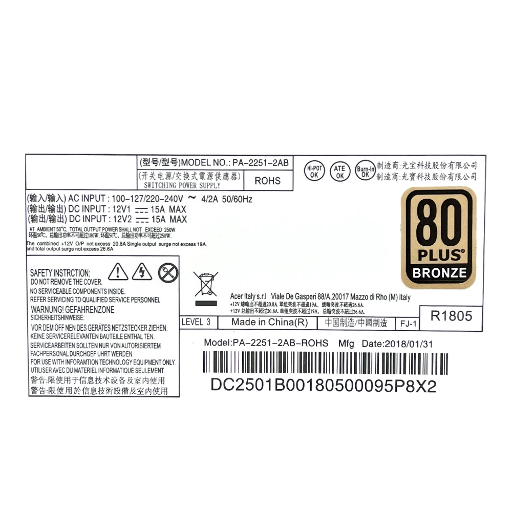 E450 D650 D850 X4660G 6Pin PA-1181-10AC PA-1181-10AB