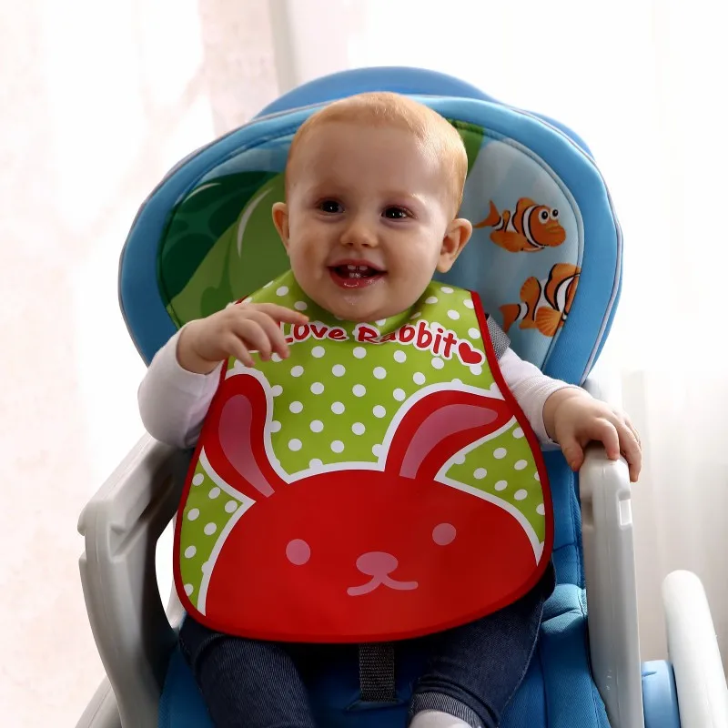 Baby Cute Cartoon Bibs EVA Waterproof Adjustable Lunch Feeding Saliva Bibs Burp Cloth Children Apron Babador Accessories Stuff