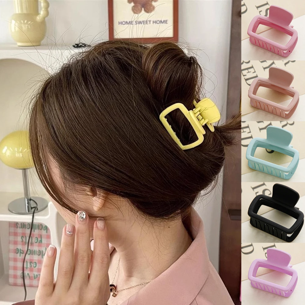 9Pcs/set Women Girls Claw Clips Frosted Square Hairpin Hair Clip Barrettes Fashion Hair Accessories Gifts 9pcs chalkboard labels convenient clip on labels blackboard clips price label clips erasable labels