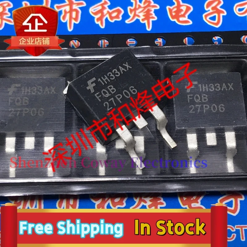 

10PCS-30PCS FQB27P06 PTO-263 -60V -27A In Stock Fast Shipping