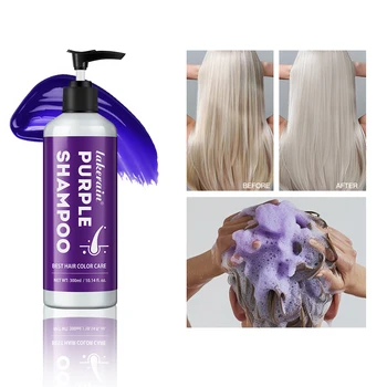 Shampoo colorante per capelli viola per biondo per coprire i capelli grigi non irritanti che sbiadiscono gialli Shampoo per capelli dopo candeggina Rimedio per capelli grigi