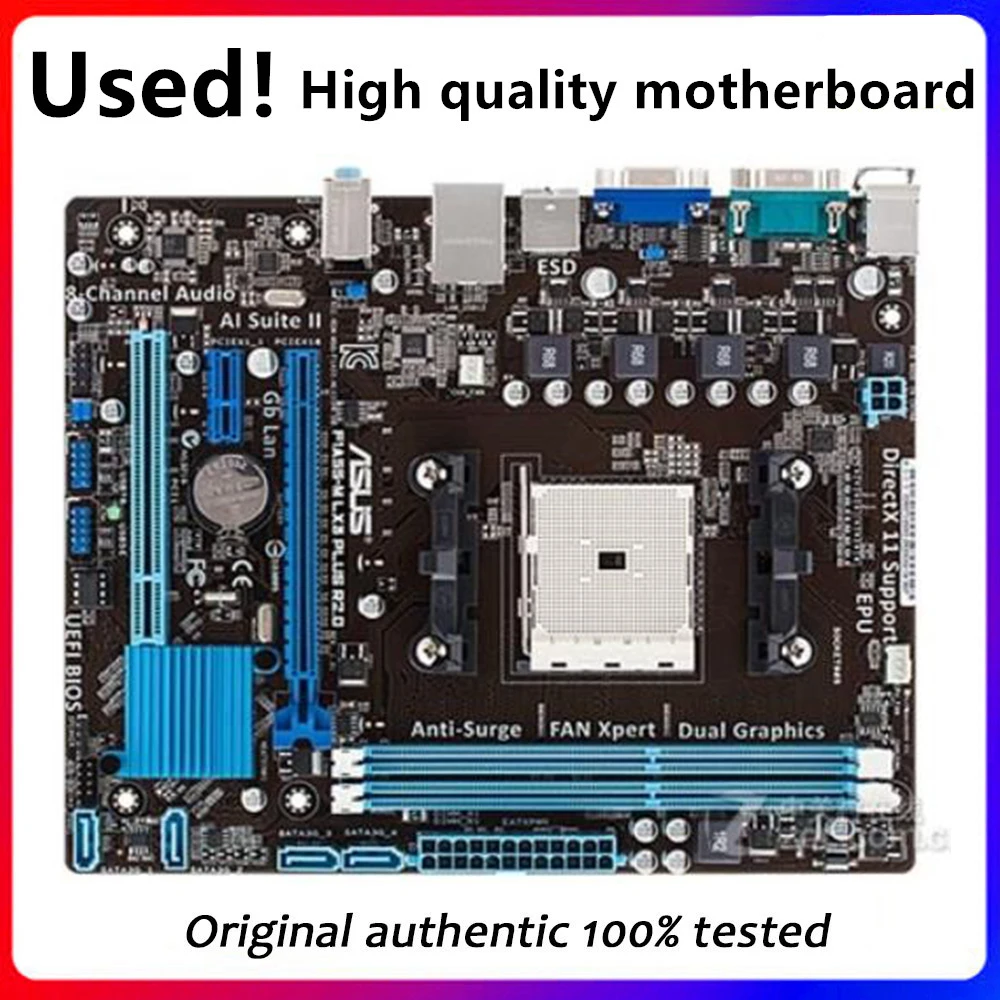 

For ASUS F1A55-M LX3 PLUS R2.0 Motherboard Socket FM1 DDR3 For AMD A55M A55 Original Desktop Mainboard SATA II Used Mainboard