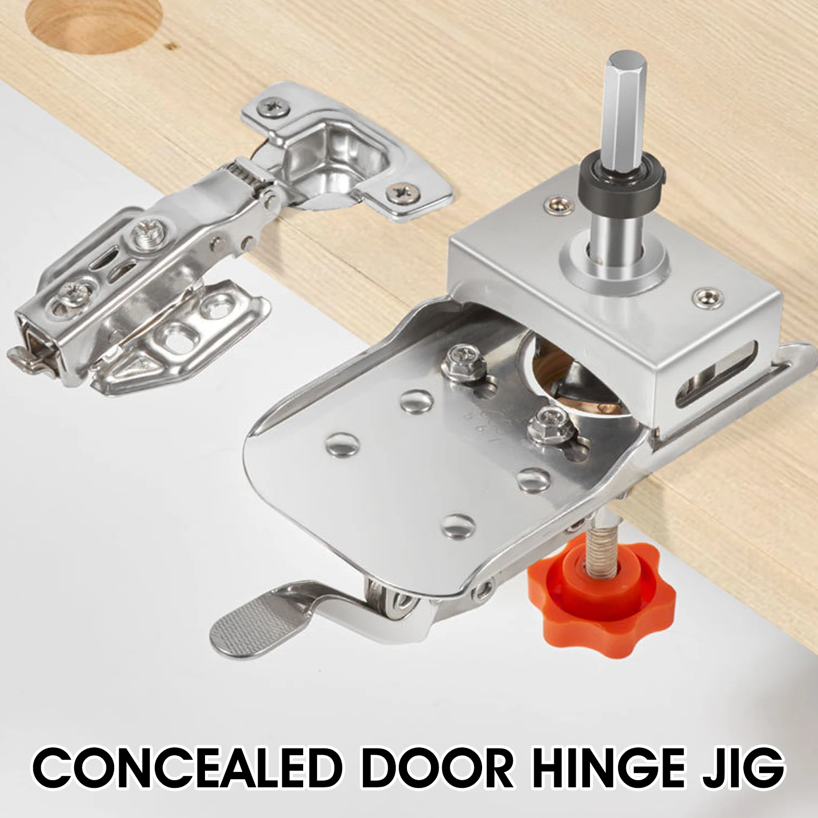 

Concealed Door Hinge Jig 35mm Stainless Steel Locking Cabinet Hinge Jig Accurate Hinge Drilling Jig Guide Adjustable Puncher