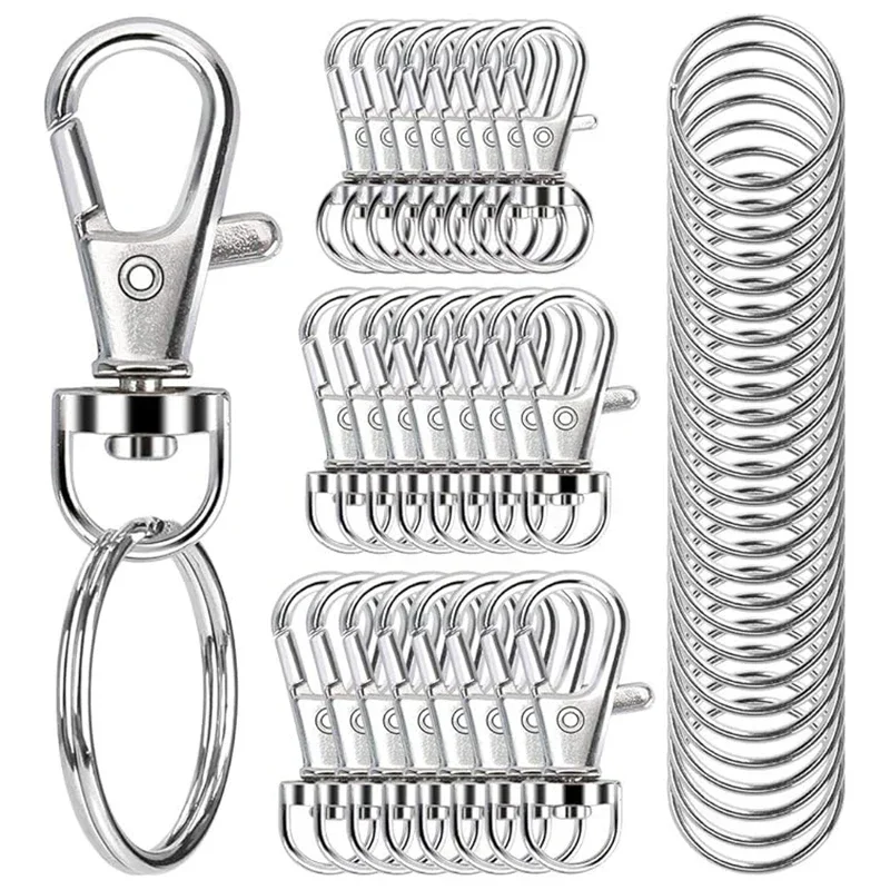 Keychain Craft Kit: Clips, Hooks, Rings, and Lobster Claw Clasps