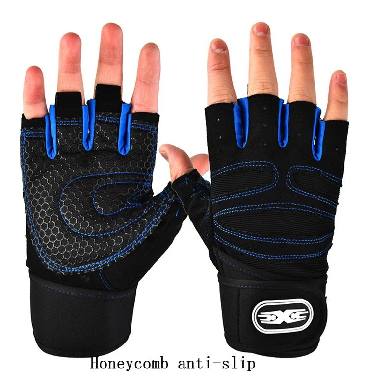 Description Picture 4 of itemFitness Gloves Fitness Heavyweight Training Gloves Men's Fitness Half Finger Non-slip Gloves Wrist Lifting Exercises