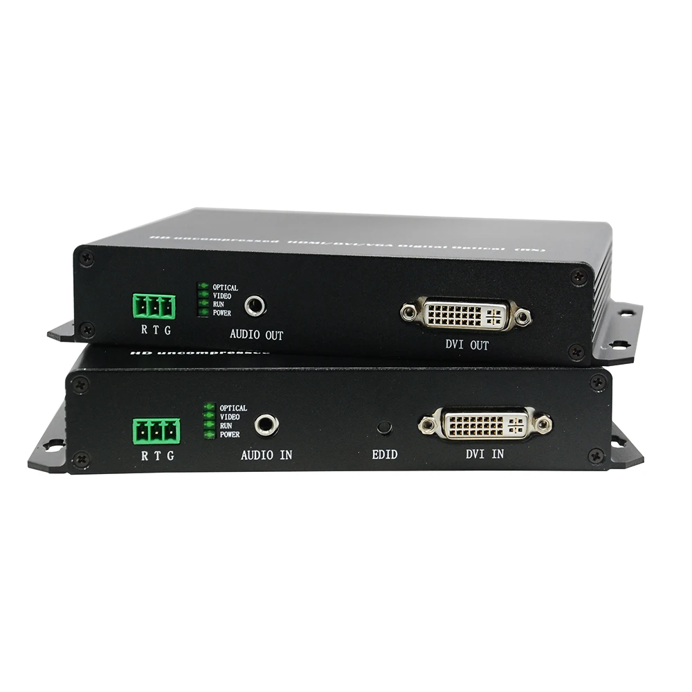 Uncompressed DVI Fiber Optical Extender 20KM Single Mode One Core LC DVI Fiber Transmitter Receiver