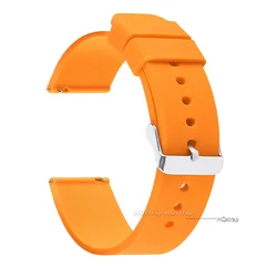Versatile Silicone Quick Release Watch Strap - Sports & Casual Wristband - 22mm (Orange)