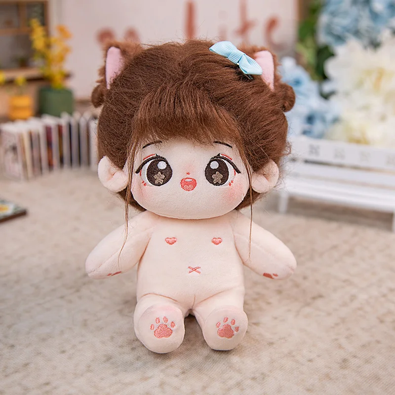 Muñeca De Felpa Pelo Largo 20 Cm Con Esqueleto - Cuerpo Humanode Para Vestir, Sin Ropa Ni Accesorios