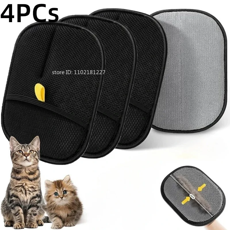 Pet Hair Cleaning Removal Gloves Pet Double-sided Grooming Glove Reusable thumbnail 4