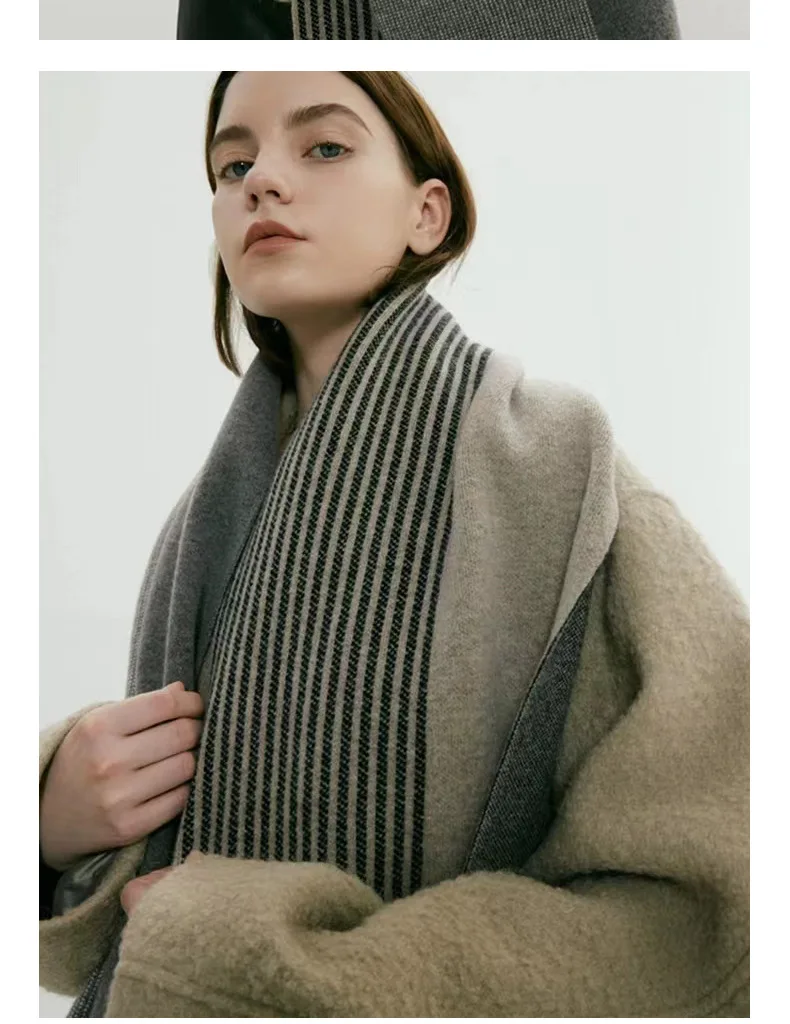 Knitted Scarf Vintage Style Warm Winter Accessory For Unisex_voghion.com