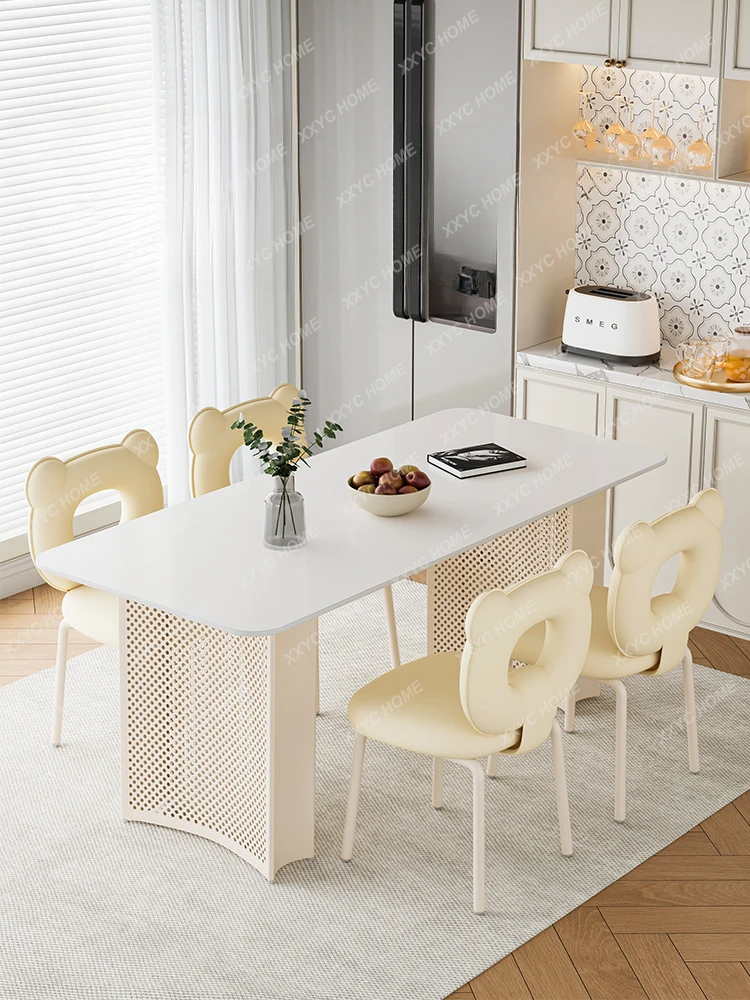 

Rectangular Stone Plate Dining Table and Chair 2023 New Small Apartment Home Table