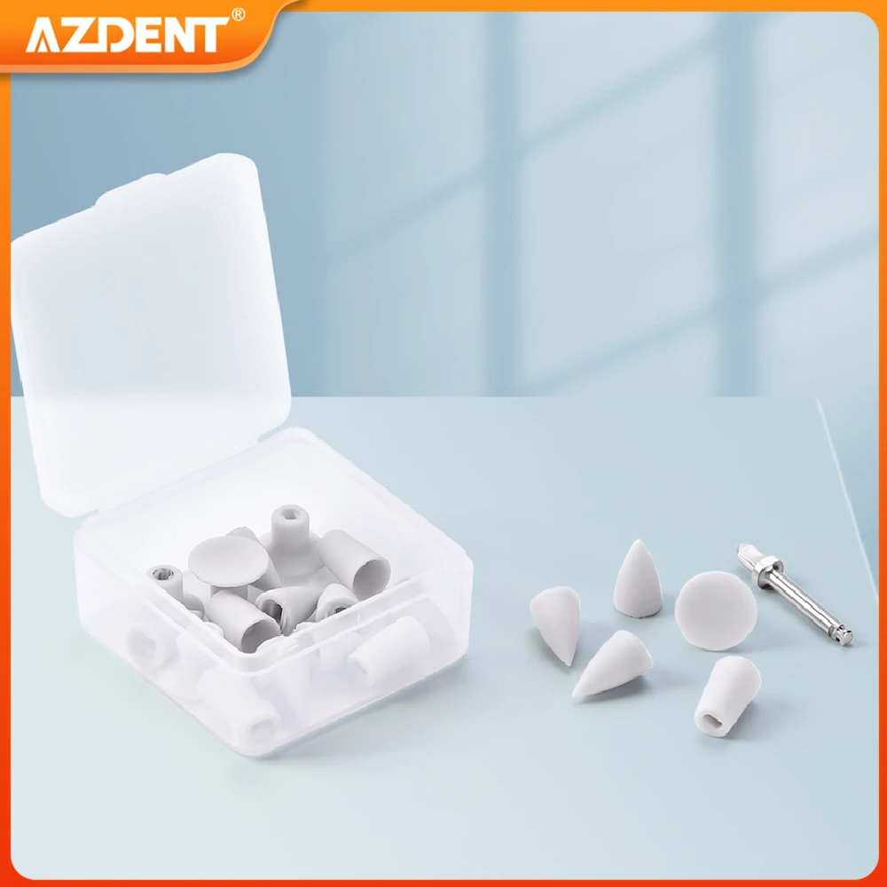 AZDENT 20pcs/Box Dental Silicone Composite Polisher for Finishing and Polishing Cup Inverted Cone Point with CA 2.35mm Mandrel