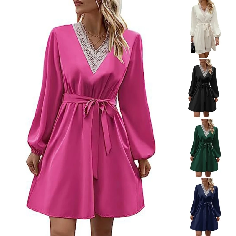 

Casual Style High Waist Long Dress A-line Long Sleeve Loose Long Sleeve Skirt