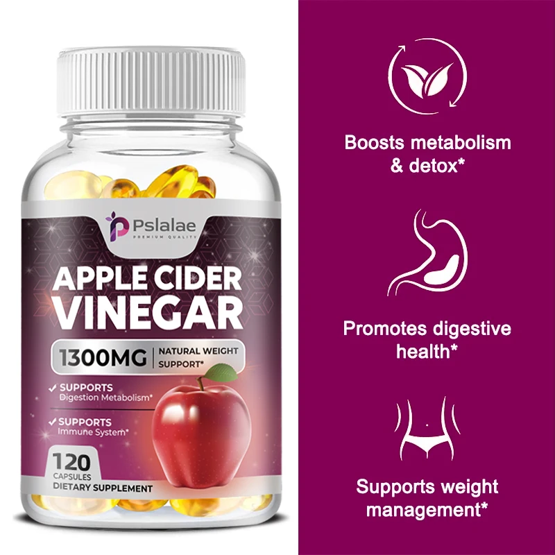 Apple Cider Vinegar Capsules-Detox, Fat Burning, Weight Management, Appetite Suppressant, Bloating Relief