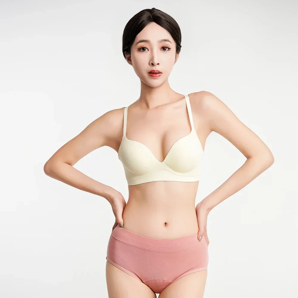 4pcs Large Size Menstrual Underwear Women's High Waist Breathable Cotton Briefs Leak Proof Period Girl Washable Sanitary Pants