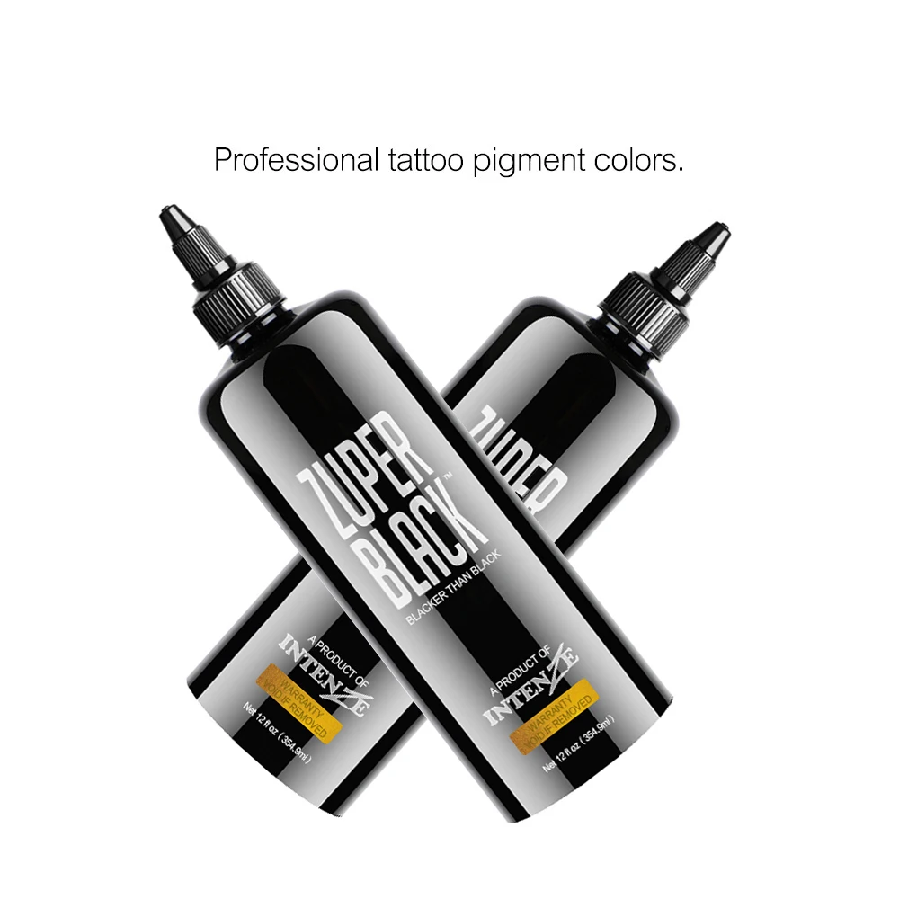 Tattoo Ink Small Particle Zuper Black Silicone Leather 360 ml 12 oz Super Black for Student Practice