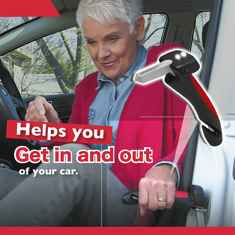 Car Assistant Support Handle Multi-function Safety Door Aider Handles Assist Hammer Bar Parts Window Breaker With LED