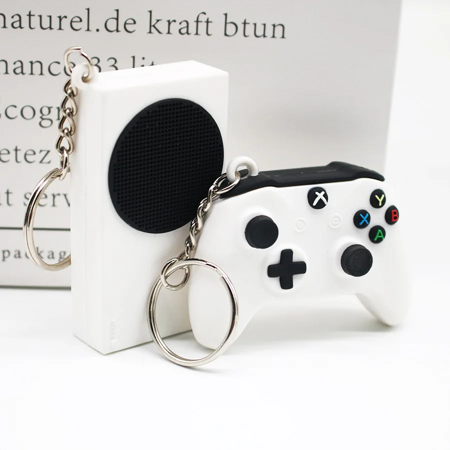 PS5 Xbox Simulation Drop Glue Console PVC Game Handle KeyChain Boys Like Pendant Keyring Simple Tide Play Hanging Ornaments Gift