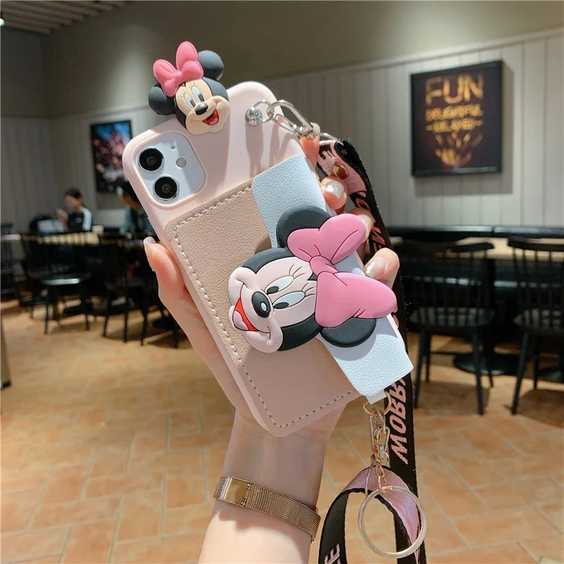 Disney Mickey Mouse Phone Case Card Holder for IPhone 14 15