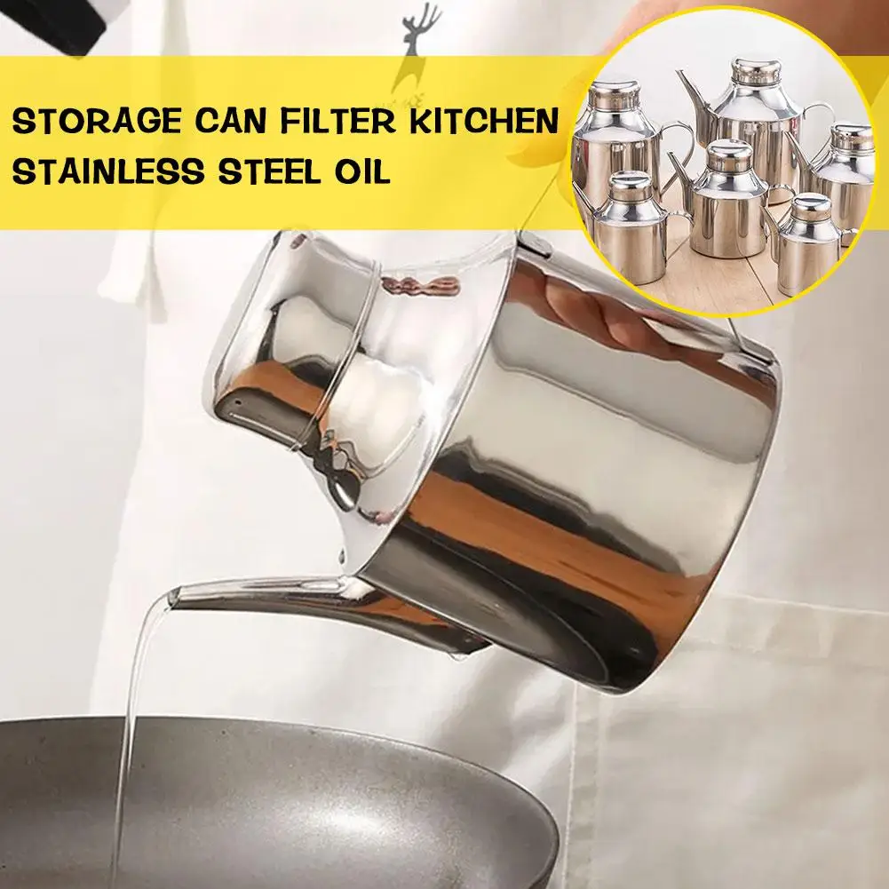 

Stainless Steel Oil Can Kitchen Oil Filter Cup Household Tank Mesh Oil Large Oil Pot Storage Gravy Filter Capacity Tank Boa T9F6