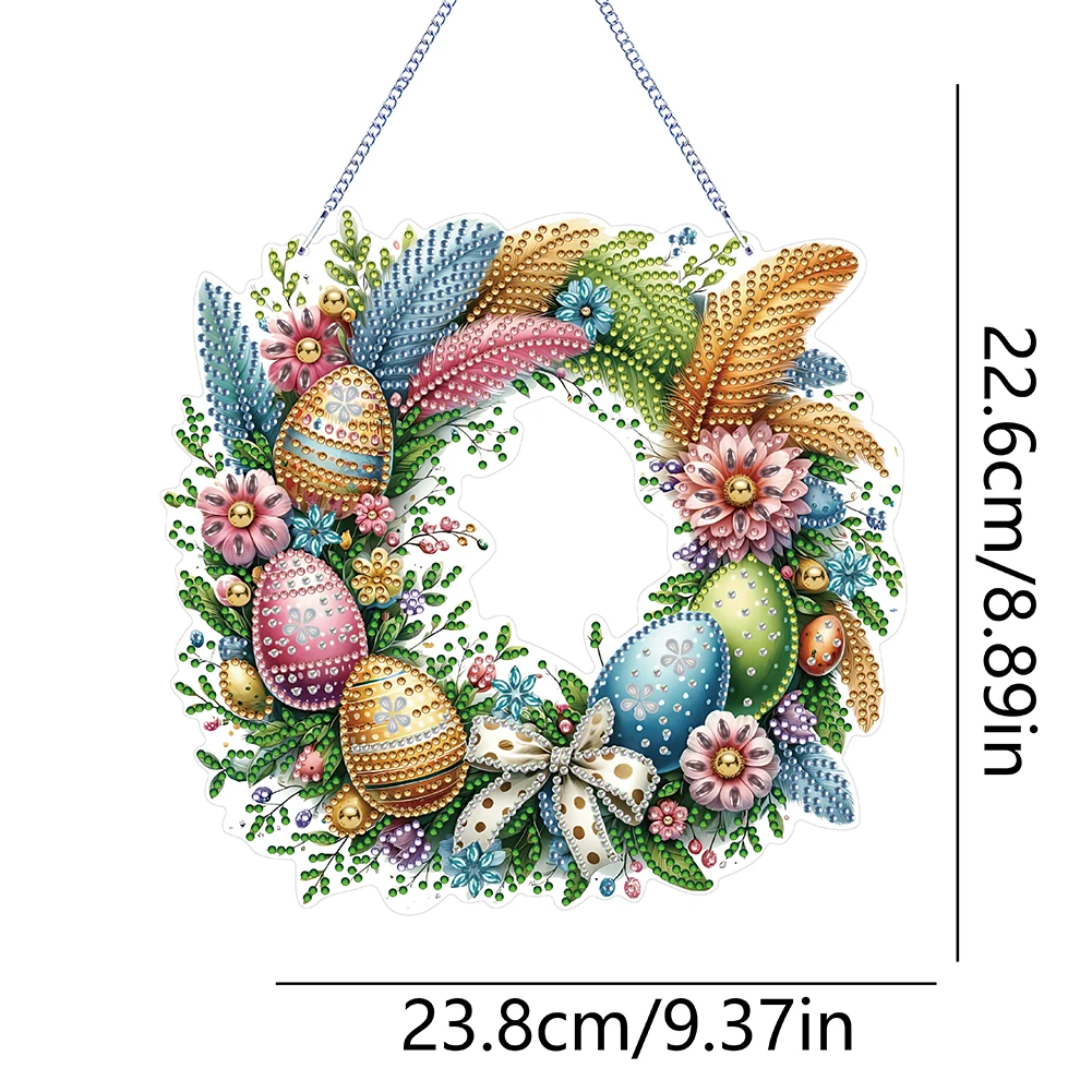 DIY Acrylic Easter Wreath Diamond Painting Pendant