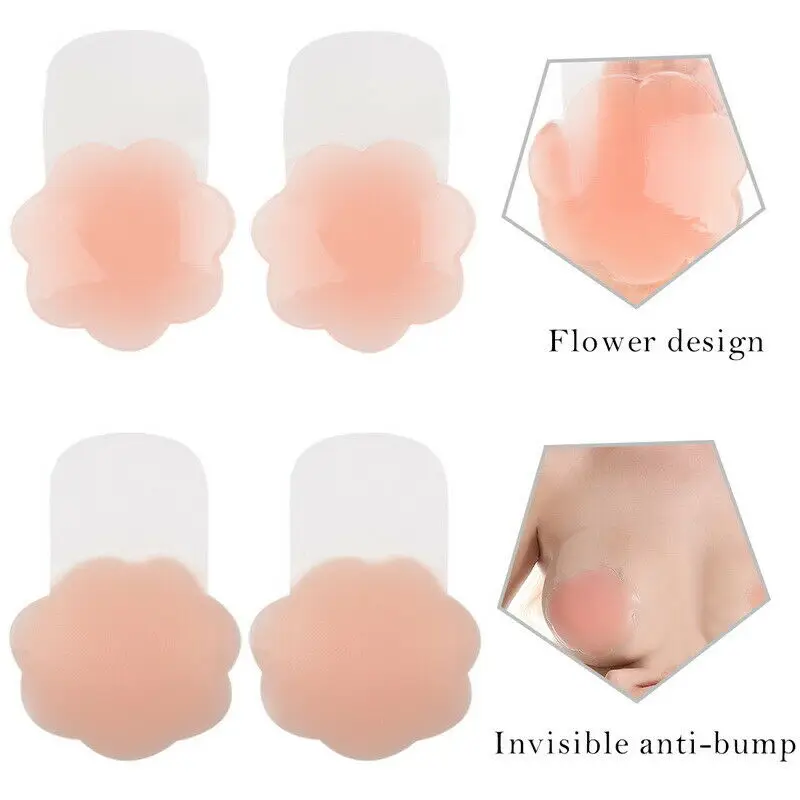 

Women Silicone Nipple Cover Lift Up Bra Sticker Adhesive Invisible Bra Breast Pasty Women Chest Petals Reusable Strapless Bras