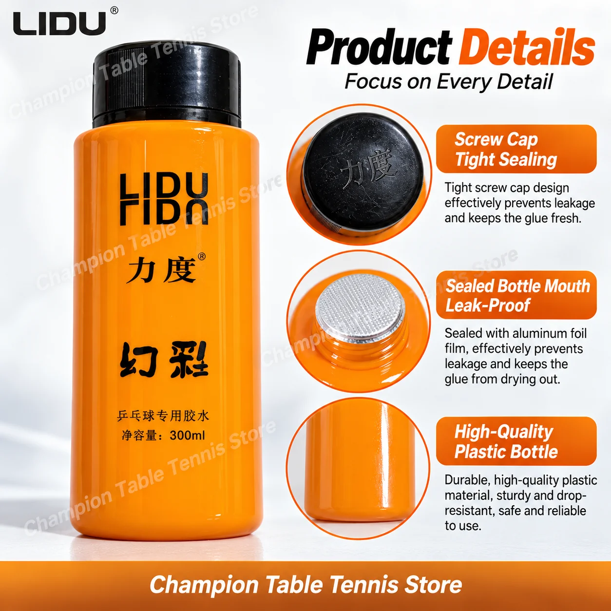 Professional Table Tennis Rubber Adhesive Booster with Brush - Organic Formula, 250ml