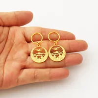2022  Kiribati Flag Earrings for Women Girls 24K Gold Color Stainless Steel  Jewelry Gift 1