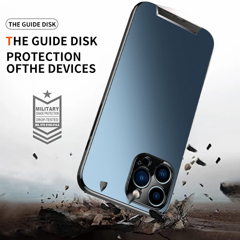 Magsafe Magnetic Phone Case for iPhone, Metal Invisible Bracket Stand, Back Cover for iPhone 13, 14 Pro Max, 13 Pro Max, 14 Plus