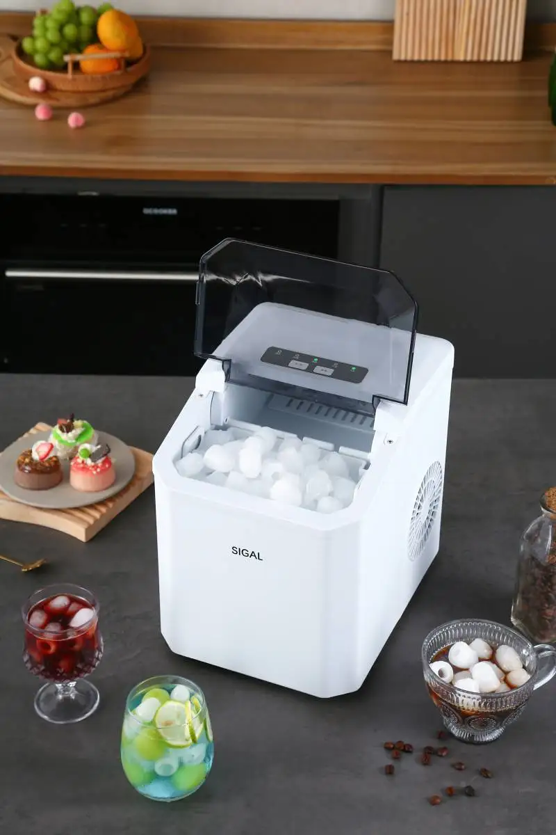 Countertop Ice Maker Machine Portable Ice Makers Countertop Make 12kg ice in 24 hrs Cube Ready in 6-13 Mins