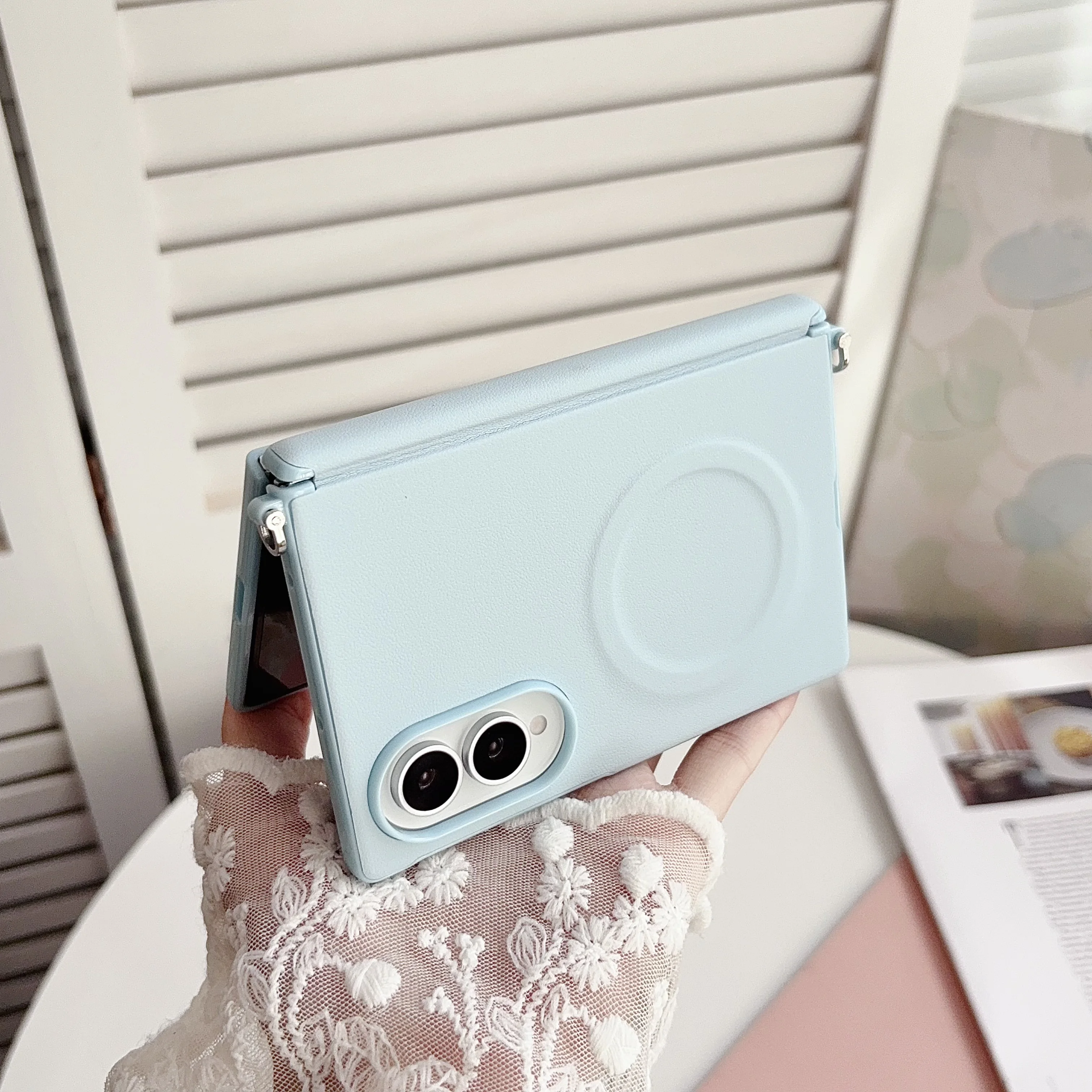 Leather Candy Color Matte Case with Hinge Protection and Shockproof Cover