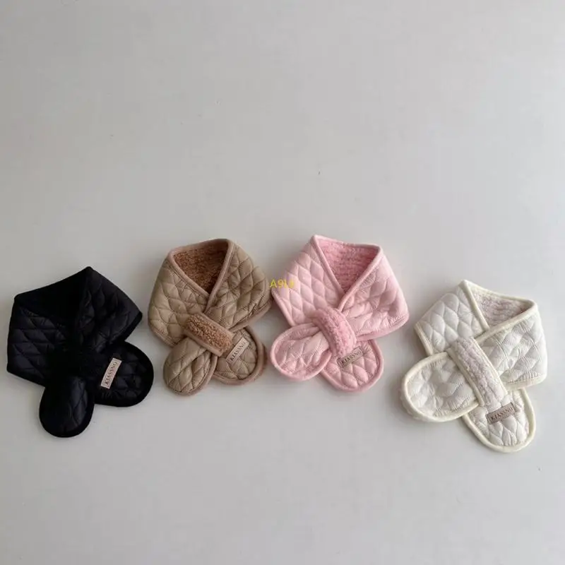 어린이를위한 부드러운 스카프 소년 소녀 방풍 Neckerchief 스카프 두꺼운 목 커버