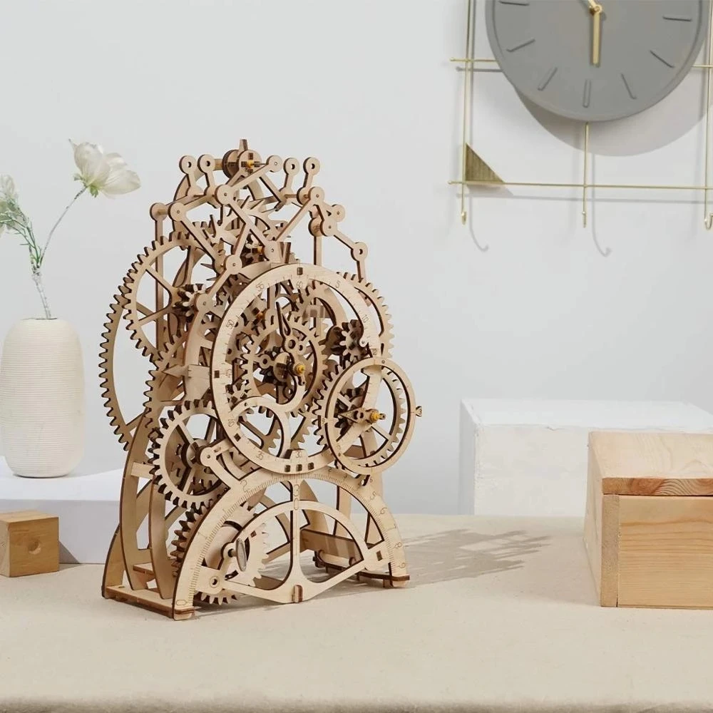 Robotime 3D drewniane Puzzle DIY Model mechaniczny do cięcia laserowego zestawy klocki do budowy zabawki konstrukcyjne prezent dla dzieci dorosłych