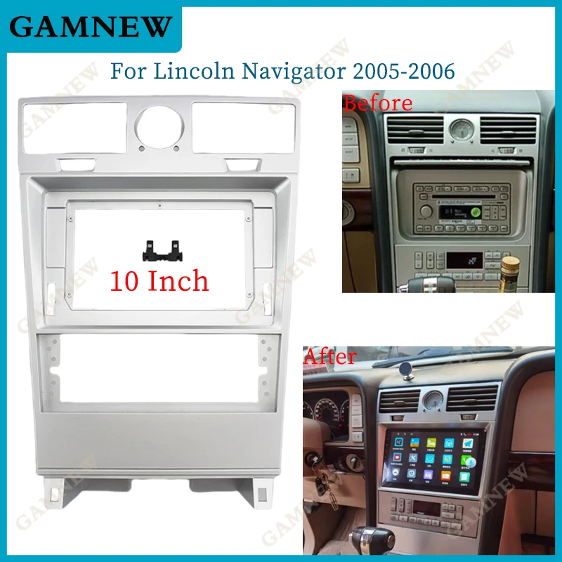 

10,1 дюймовый автомобильный радиоприемник Facia для Lincoln Navigator 2005-2006, комплект для приборной панели, Установочная панель, облицовочная панель, адаптер, крышка