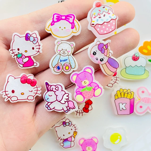 10 Db Új Hello Cica Aranyos Rajzfilm Vegyes Állati Egyszarvú Sorozat Gyanta Barkács Ékszerek Hajtó Kézműves Dekorációs Kiegészítők - Image 2