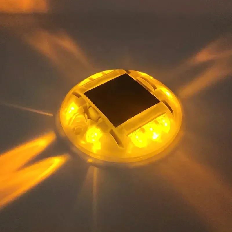 Description Picture 3 of itemRound Solar Rechargeable Safety Warning Light Road Stud Outdoor 10 Led Reflector Waterproof Underground Ground Lighting Light