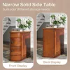 Nightstands Wood, Narrow Solid Side Table 2-Drawer Slim Chair Side Table, No Assembly Required, Nightstands 4