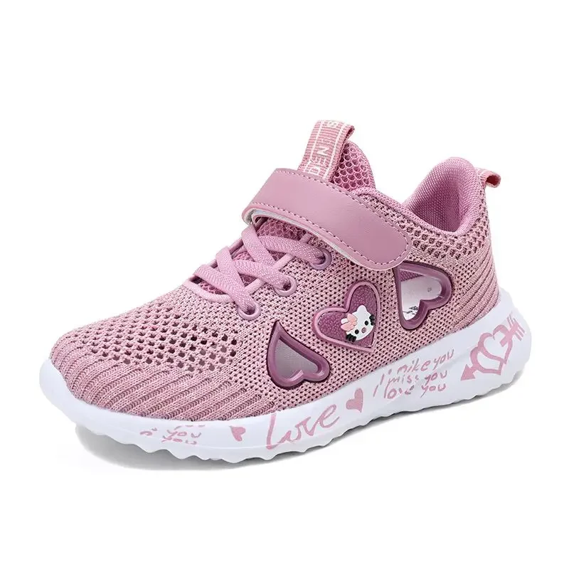 Children Girls Sneakers SPRING FLATS Shoes Tennis FOR Little Kids Summer Breathable Mesh Sport and Running Pink Shoes Purple