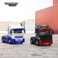 TURBO RACING RC CARS C50 Trailer 1:76 4WD Container Truck Board Control Remote Control Mini Micro RC Toy Children Christmas Gift 2