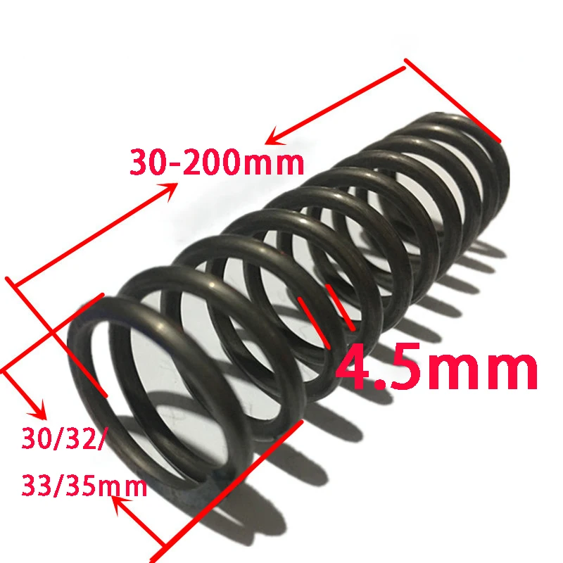 Mola de Aço Personalizada Amortecedor Compressão Retorno Primavera 4.5 mm Diâmetro de Fio 30 32 33 35 mm Out Dia 30200 mm Comprimento Pcs