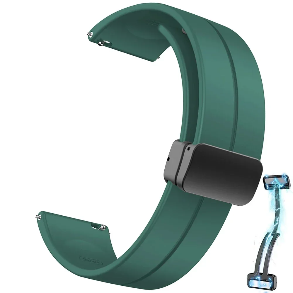 Silicone Magnetic Clasp Sports Watchband - 20/22mm Strap