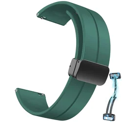 Silicone Magnetic Clasp Sports Watchband - 20/22mm Strap - 1pices 20mm (Green)