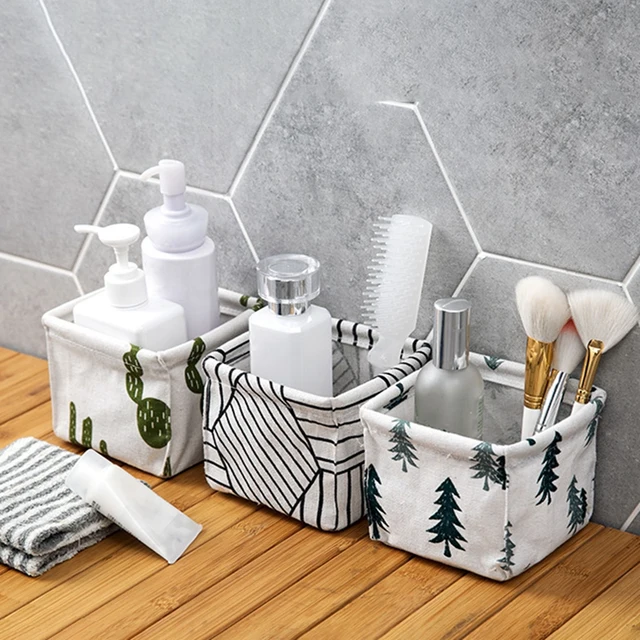 Pamut Vászon Asztali Tároló Kosár Összecsukható Ágynemű Fehérnemű Smink Szervező Doboz Íróasztal Tárolóedény - Image 2