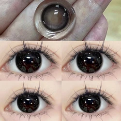 YIMEIXI Myopia Color Contact Lenses - Black Large Diameter Circular Lens (Small black bean)