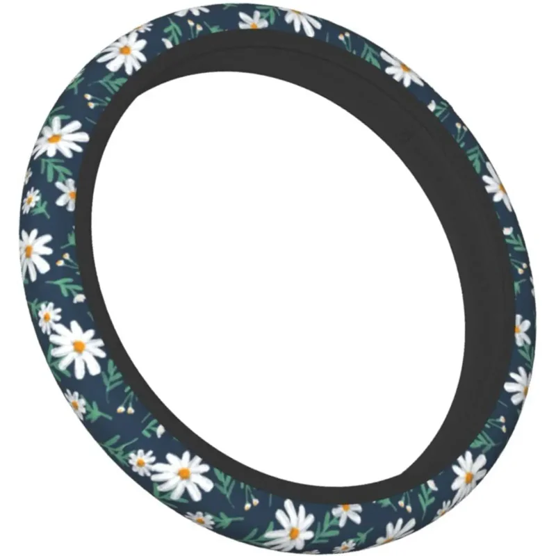 

Daisy Steering Wheel Cover Universal 15 Inch Daisy Print Neoprene Car Wheel Protector Cute Universal Automotive Accessories
