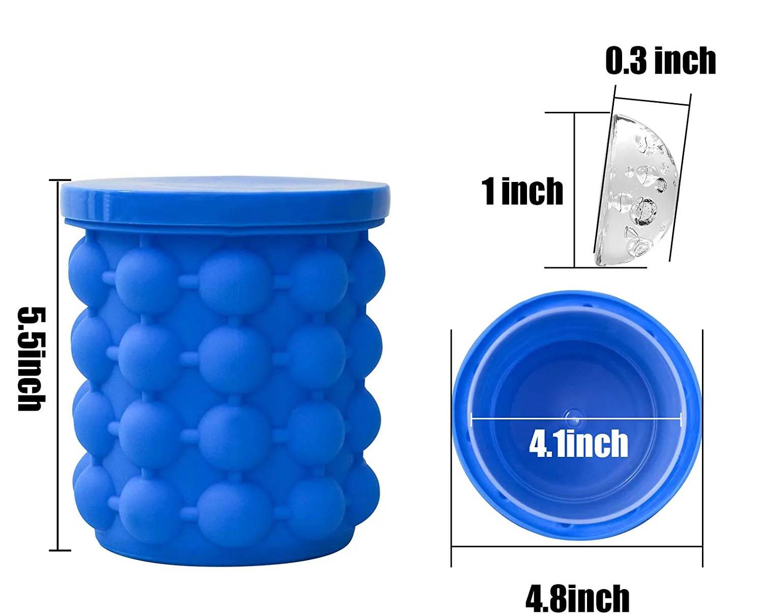Ice Cube Tray, Ice Cube Molds With Lid12.8*13.8cm, Premium Silicon
