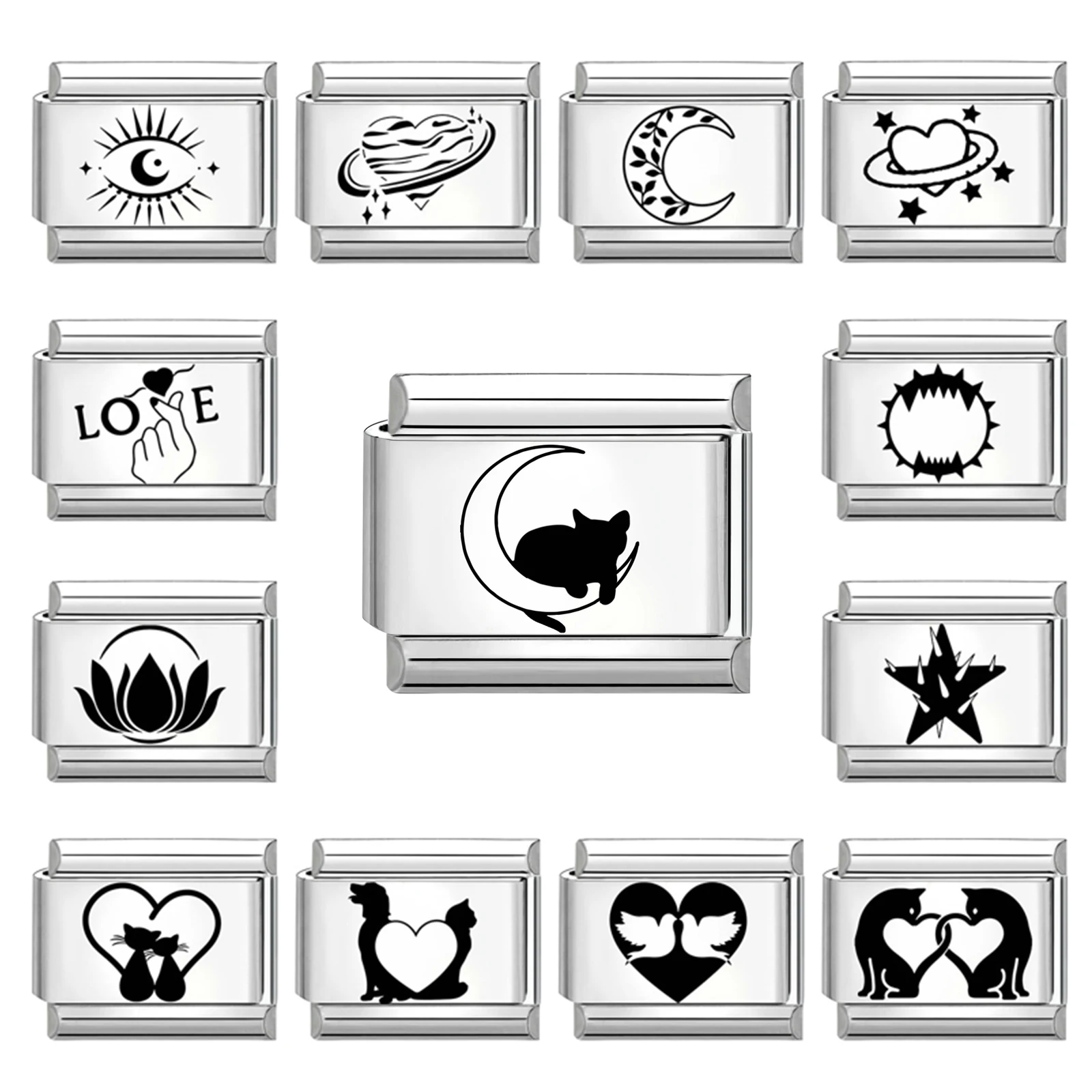 Fashion Laser Engraving Love Series Stainless Steel Bracelet