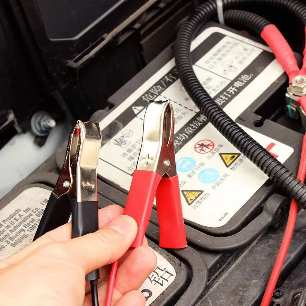 Crocodile Alligator Clips 2pcs 50A Red + Black 80mm For Car Battery Test