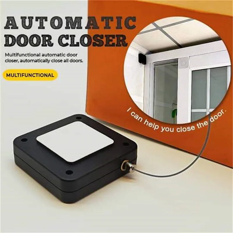 Automatic Door Closers Punch-free Retractable Door Closer Sliding Closer Anti-theft Cable Box Strong Viscose Door Closer