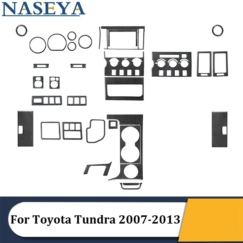 

For Toyota Tundra 2007 2008 2009 2010 2011 2012 2013 Carbon Fiber Black Stickers Car Interior Decorative Accessories